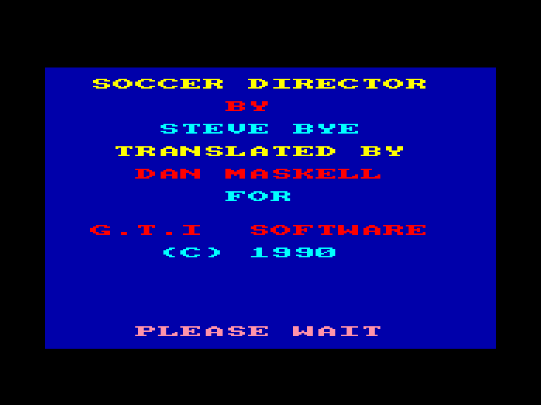 screenshot of the Amstrad CPC game Soccer director by GameBase CPC