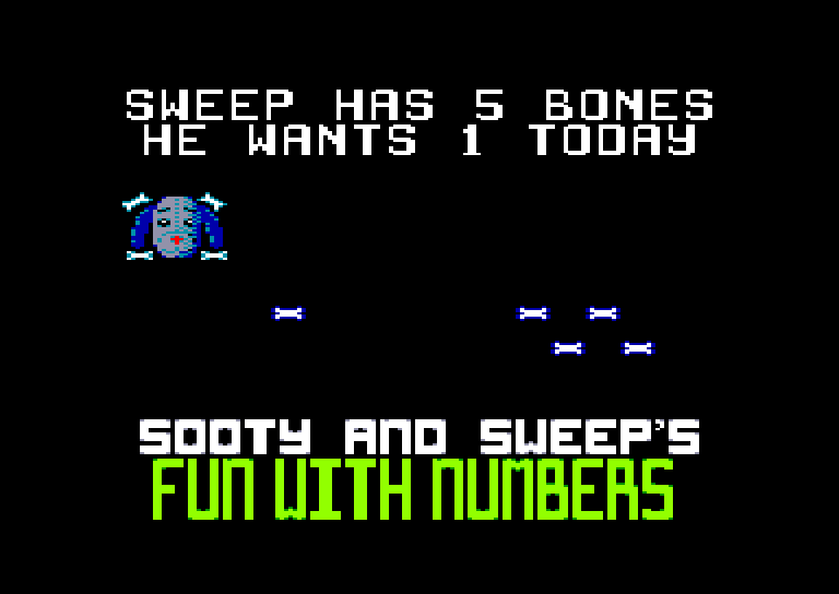 screenshot of the Amstrad CPC game Sooty's Fun with Numbers by GameBase CPC