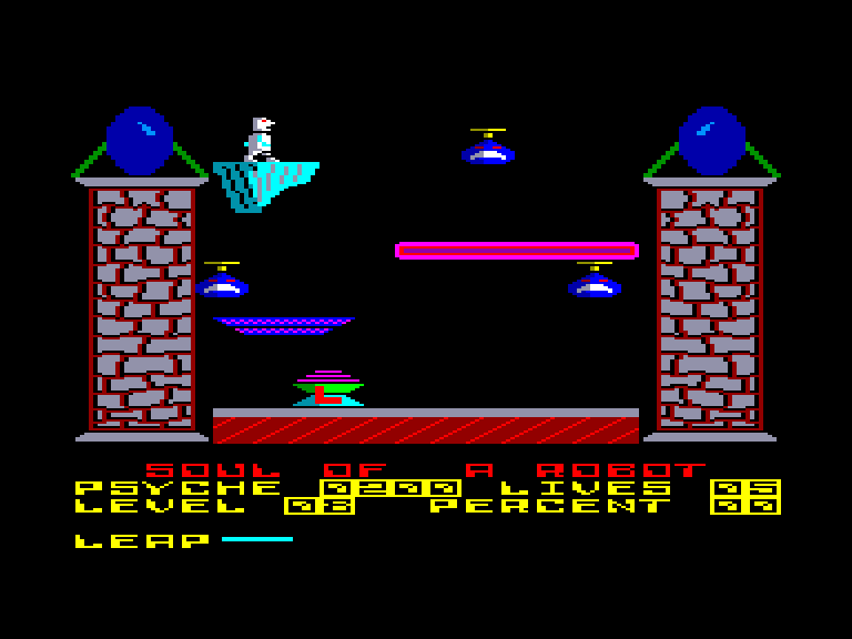 screenshot of the Amstrad CPC game Soul of a Robot by GameBase CPC