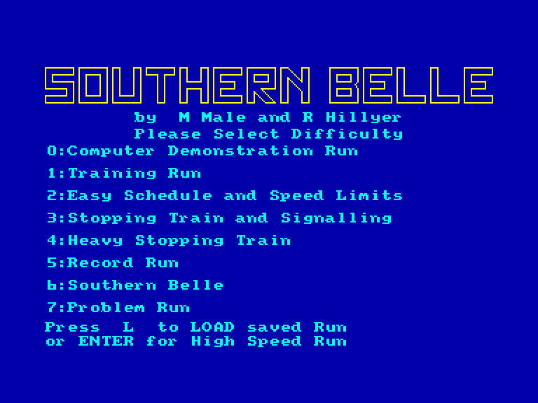 screenshot of the Amstrad CPC game Southern belle by GameBase CPC