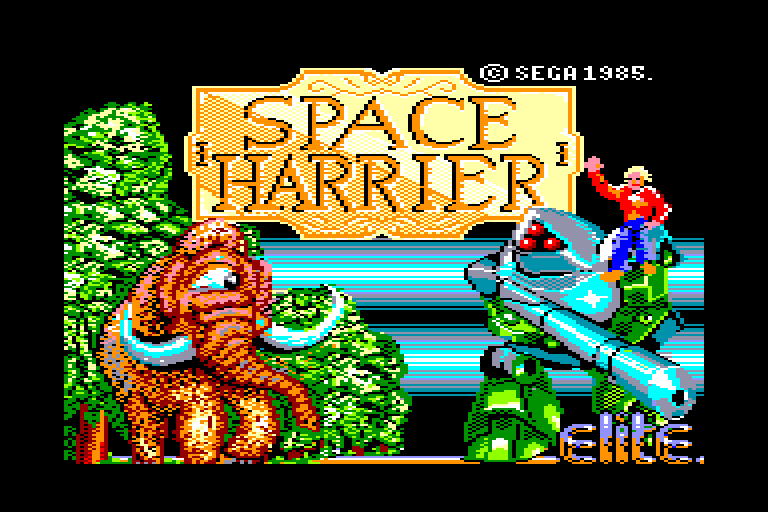 screenshot of the Amstrad CPC game Space Harrier by GameBase CPC
