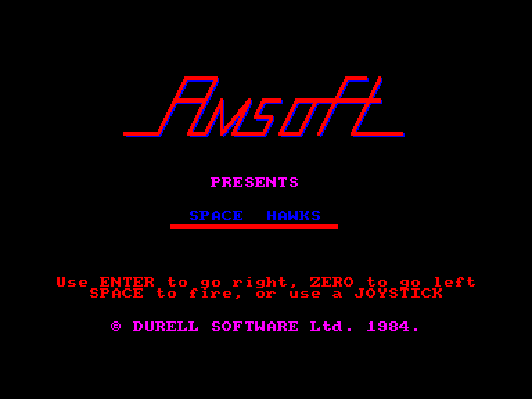 screenshot of the Amstrad CPC game Space Hawks by GameBase CPC