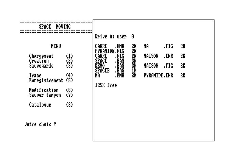 screenshot of the Amstrad CPC game Space Moving by GameBase CPC