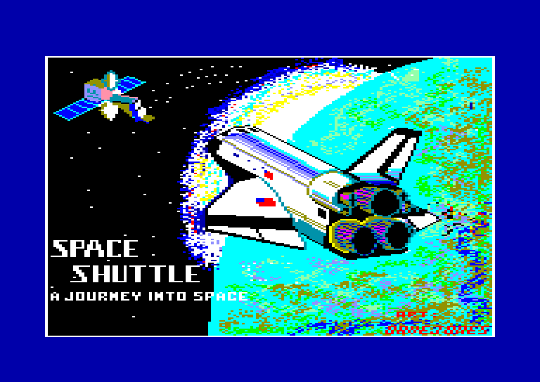 screenshot of the Amstrad CPC game Space Shuttle - A Journey Into Space by GameBase CPC