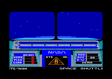 screenshot of the Amstrad CPC game Space Shuttle - A Journey Into Space by GameBase CPC