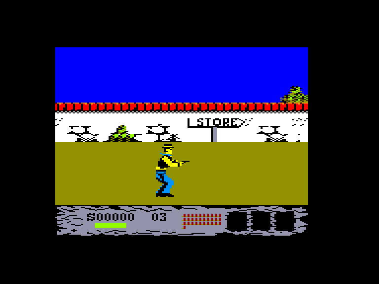 screenshot of the Amstrad CPC game Spaghetti western simulator by GameBase CPC