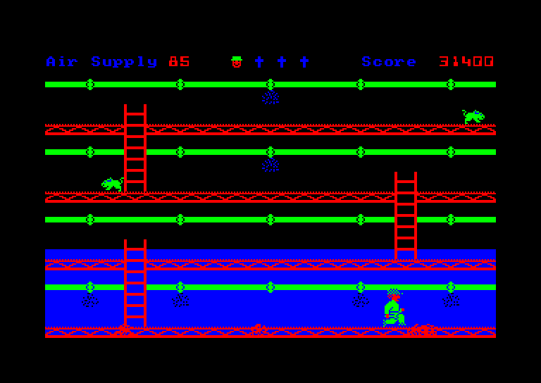 screenshot of the Amstrad CPC game Spannerman by GameBase CPC