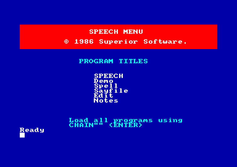 screenshot du jeu Amstrad CPC Speech !