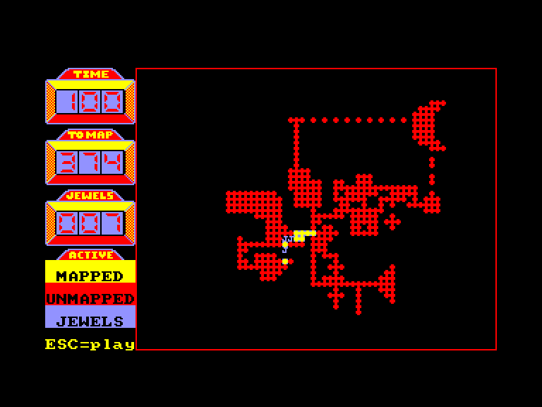 screenshot of the Amstrad CPC game Spindizzy by GameBase CPC