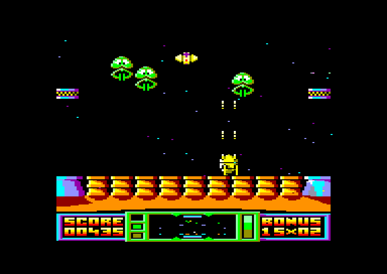 screenshot of the Amstrad CPC game Spindrone by GameBase CPC