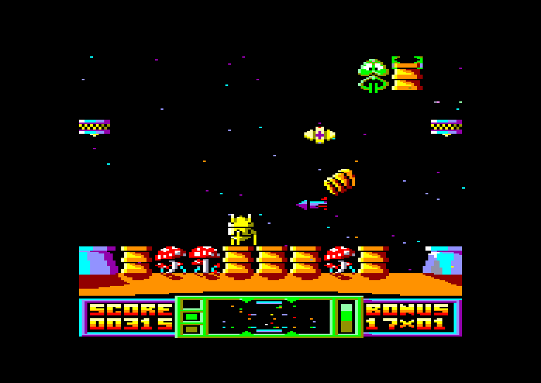 screenshot of the Amstrad CPC game Spindrone by GameBase CPC