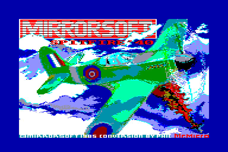 screenshot of the Amstrad CPC game Spitfire 40 by GameBase CPC