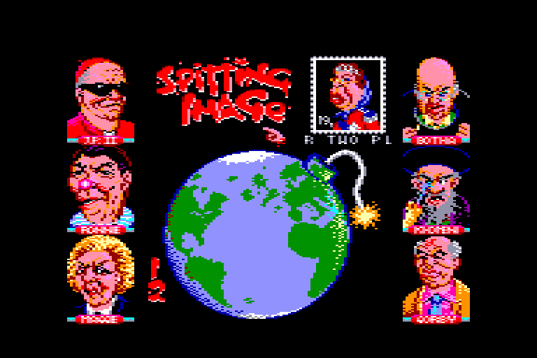 screenshot of the Amstrad CPC game Spitting Image by GameBase CPC