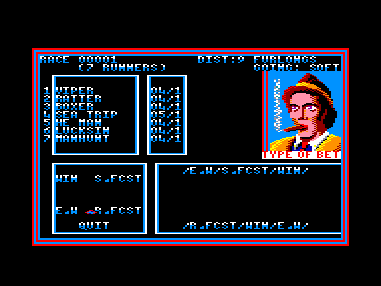 screenshot of the Amstrad CPC game Sport of kings by GameBase CPC