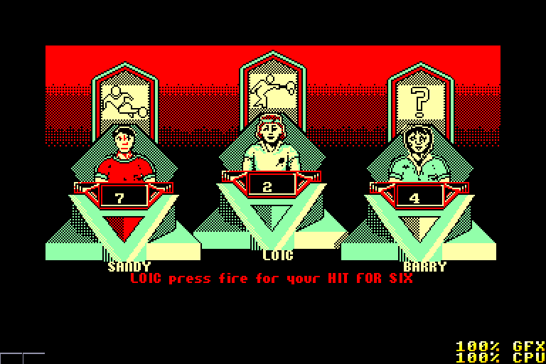 screenshot of the Amstrad CPC game Sporting triangles by GameBase CPC