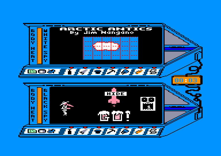 screenshot of the Amstrad CPC game Spy Vs Spy III - Arctic Antics by GameBase CPC