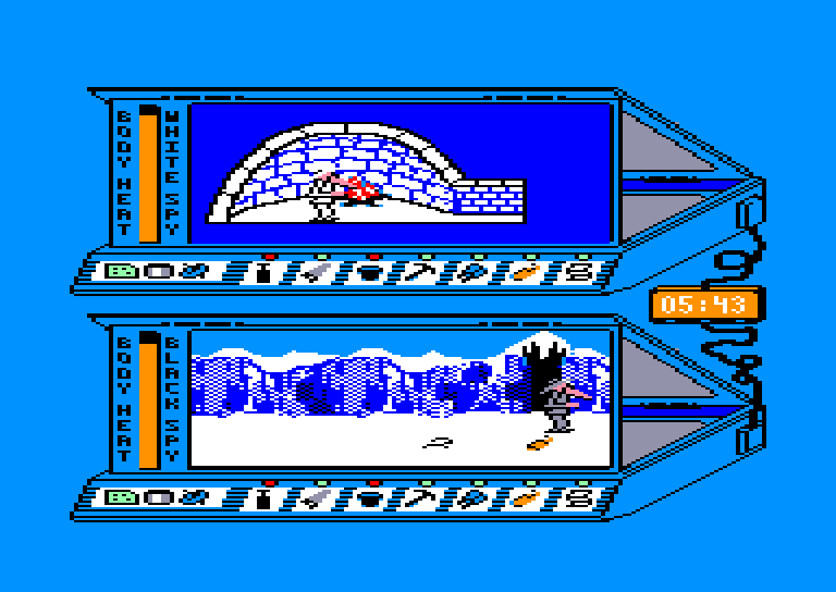 screenshot of the Amstrad CPC game Spy Vs Spy III - Arctic Antics by GameBase CPC