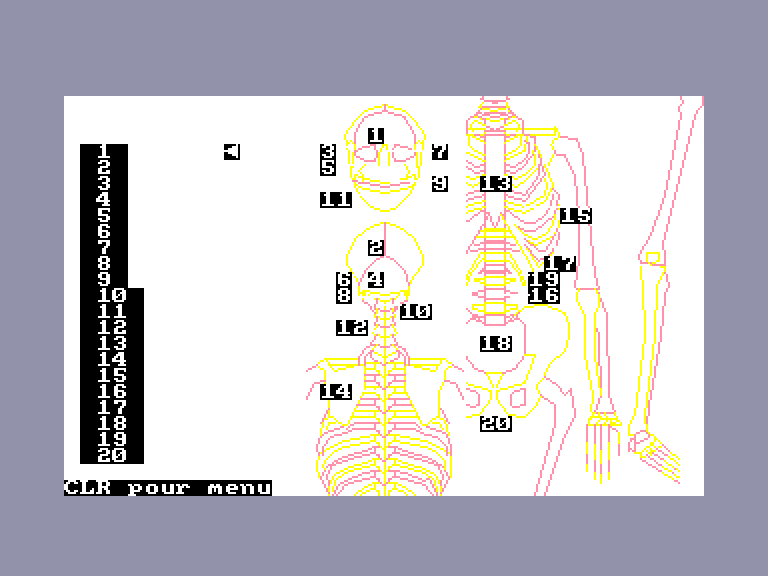 screenshot of the Amstrad CPC game Squelette (le) by GameBase CPC