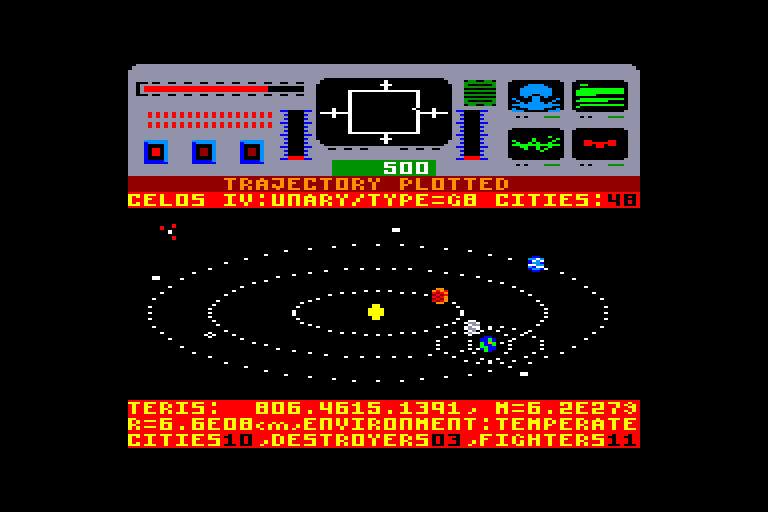 screenshot of the Amstrad CPC game Star raiders II by GameBase CPC