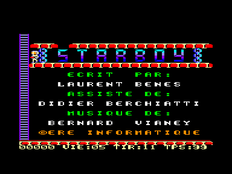 screenshot of the Amstrad CPC game Starboy by GameBase CPC