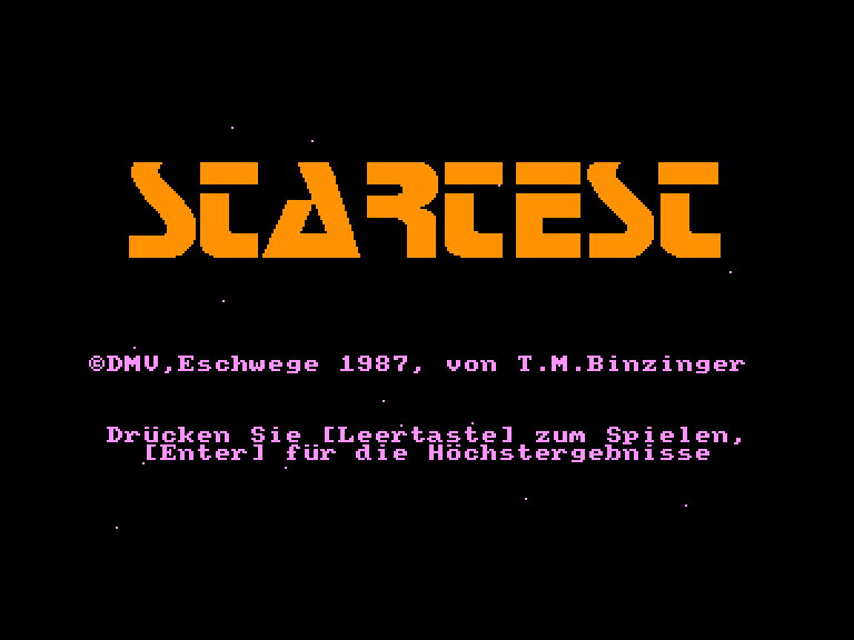 screenshot of the Amstrad CPC game Startest by GameBase CPC