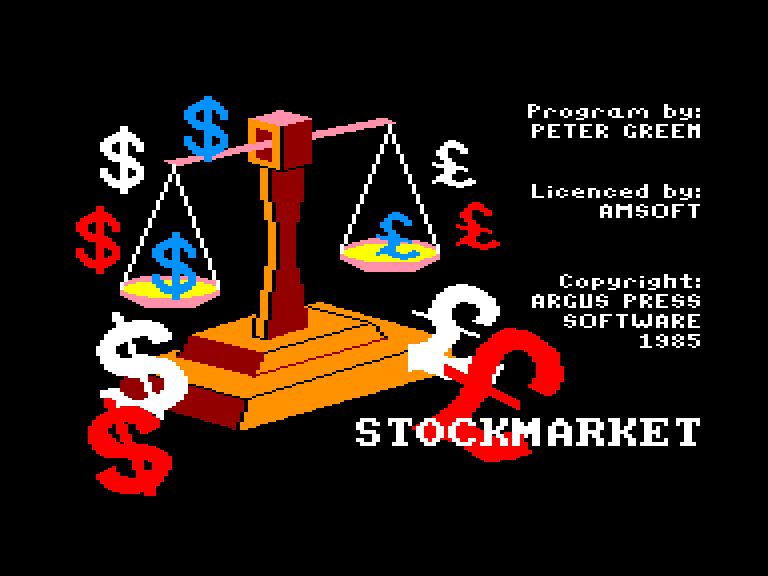 screenshot of the Amstrad CPC game Stockmarket by GameBase CPC