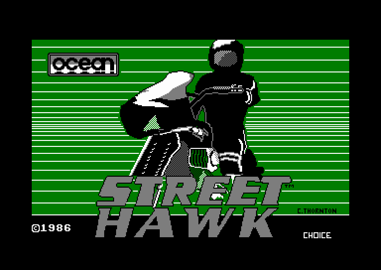 screenshot of the Amstrad CPC game Street Hawk by GameBase CPC