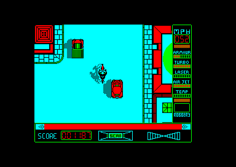 screenshot of the Amstrad CPC game Street Hawk by GameBase CPC