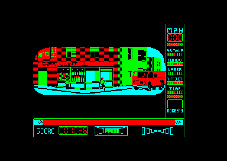 screenshot of the Amstrad CPC game Street Hawk by GameBase CPC