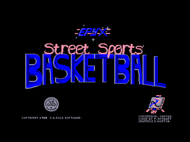 screenshot of the Amstrad CPC game Street sports basketball by GameBase CPC