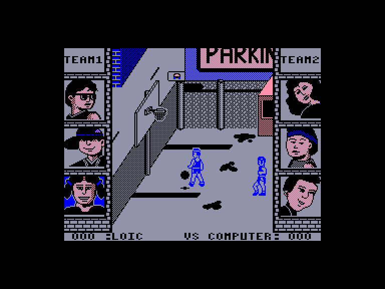 screenshot of the Amstrad CPC game Street sports basketball by GameBase CPC