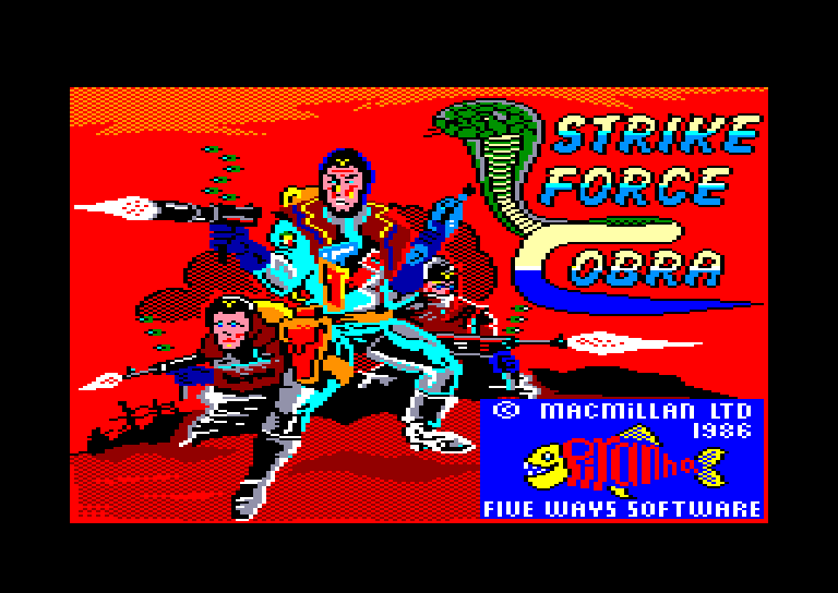 screenshot of the Amstrad CPC game Strike force cobra
