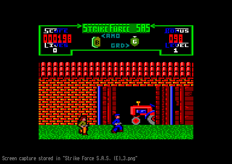 screenshot of the Amstrad CPC game SAS Strike Force by GameBase CPC
