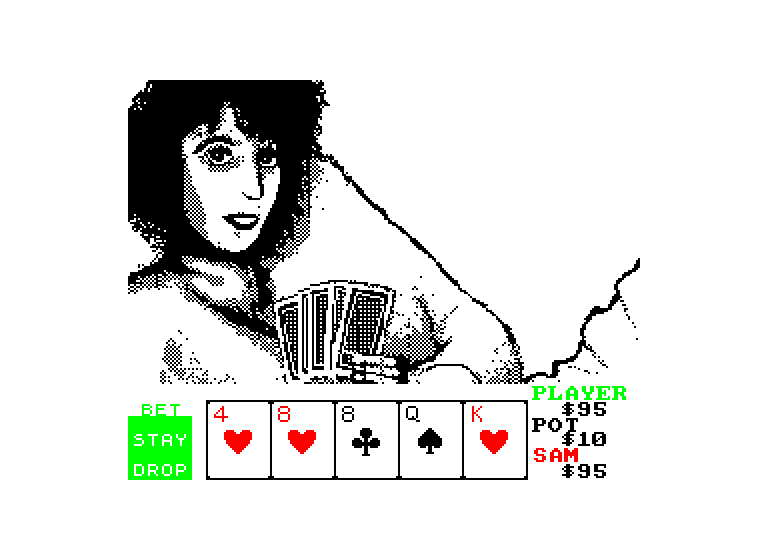 screenshot of the Amstrad CPC game Strip Poker II by GameBase CPC