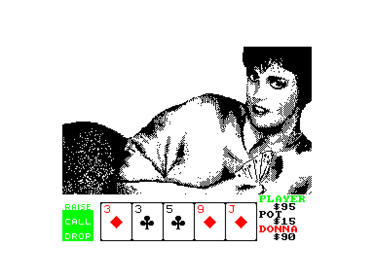 screenshot of the Amstrad CPC game Strip Poker II by GameBase CPC