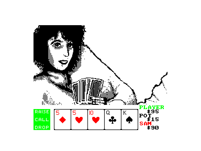 screenshot of the Amstrad CPC game Strip Poker II by GameBase CPC