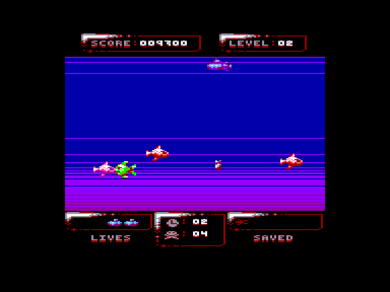 screenshot of the Amstrad CPC game Sub Hunter by GameBase CPC