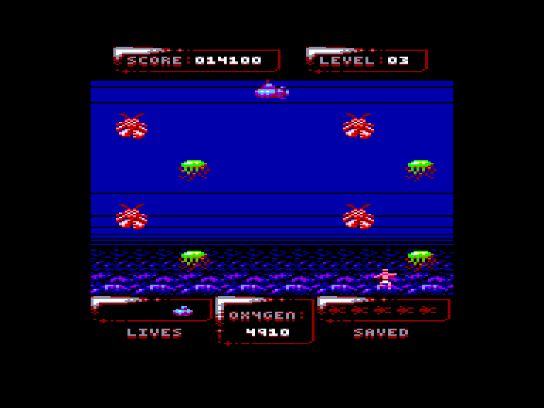 screenshot of the Amstrad CPC game Sub Hunter by GameBase CPC