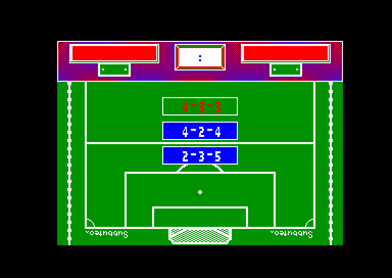 screenshot of the Amstrad CPC game Subbuteo by GameBase CPC