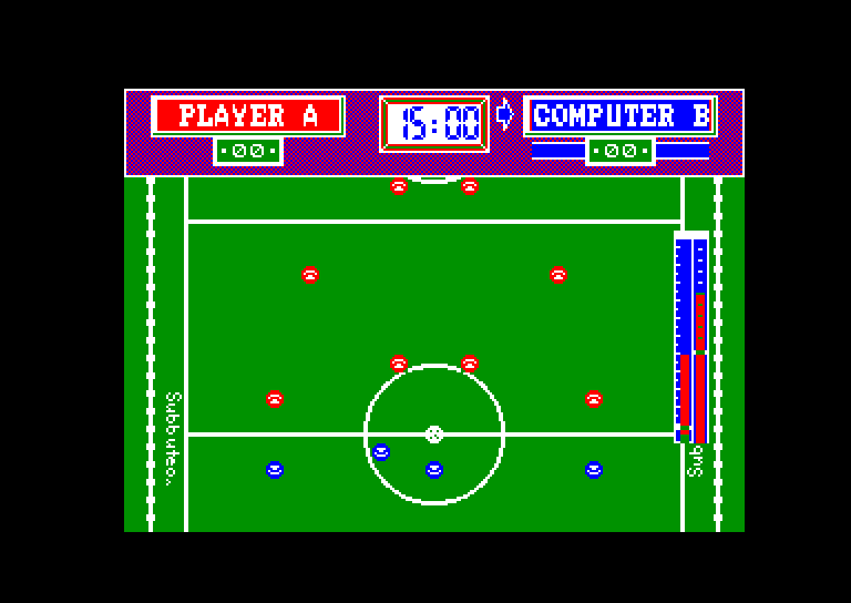 screenshot of the Amstrad CPC game Subbuteo by GameBase CPC