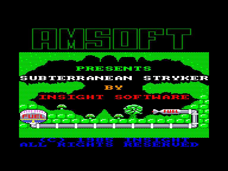 screenshot of the Amstrad CPC game Subterranean stryker by GameBase CPC
