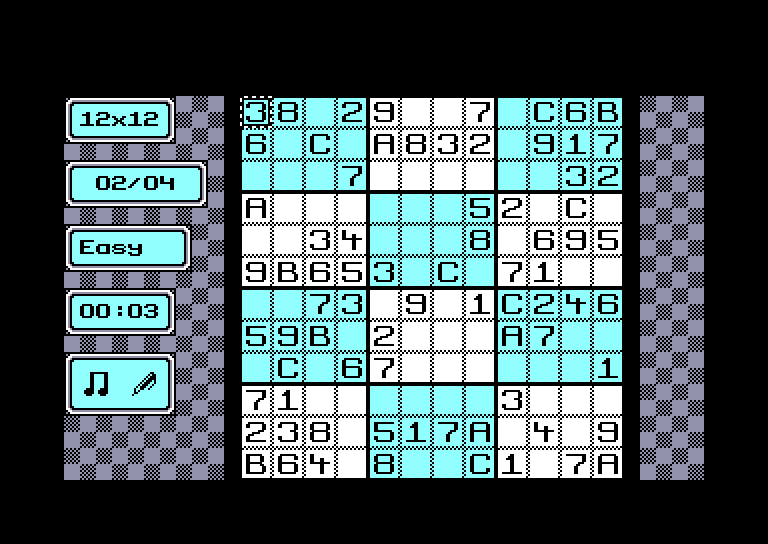 screenshot of the Amstrad CPC game Su-Do'Ku by GameBase CPC