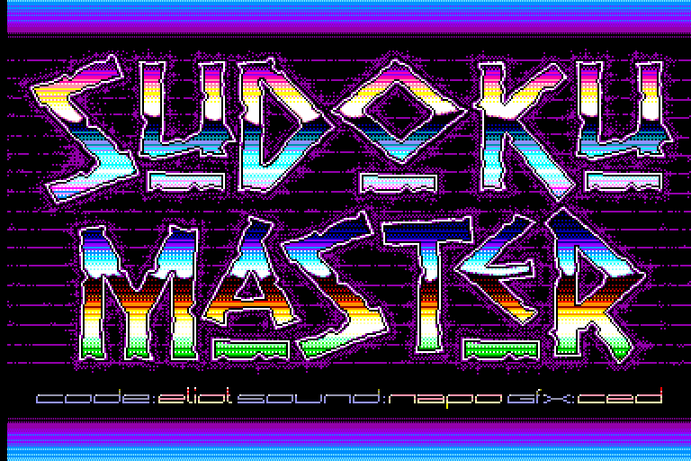 screenshot of the Amstrad CPC game Sudoku Master by GameBase CPC