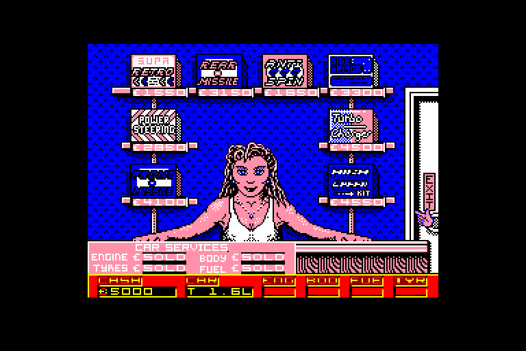 screenshot of the Amstrad CPC game Super Cars by GameBase CPC