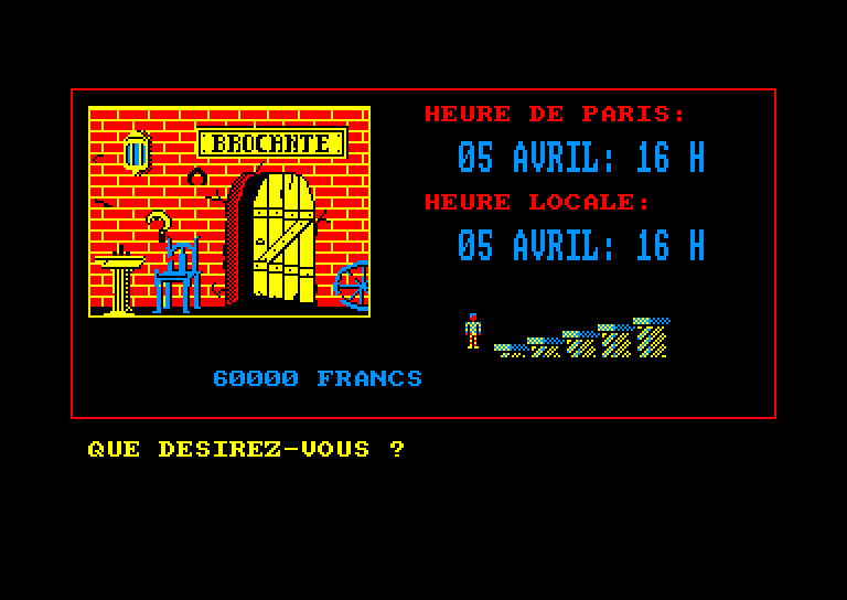 screenshot of the Amstrad CPC game Super geodyssee by GameBase CPC
