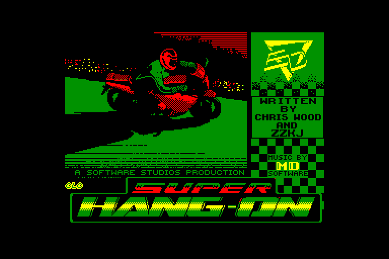 screenshot of the Amstrad CPC game Super Hang-On by GameBase CPC