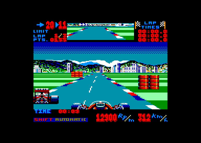 screenshot of the Amstrad CPC game Super Monaco GP by GameBase CPC