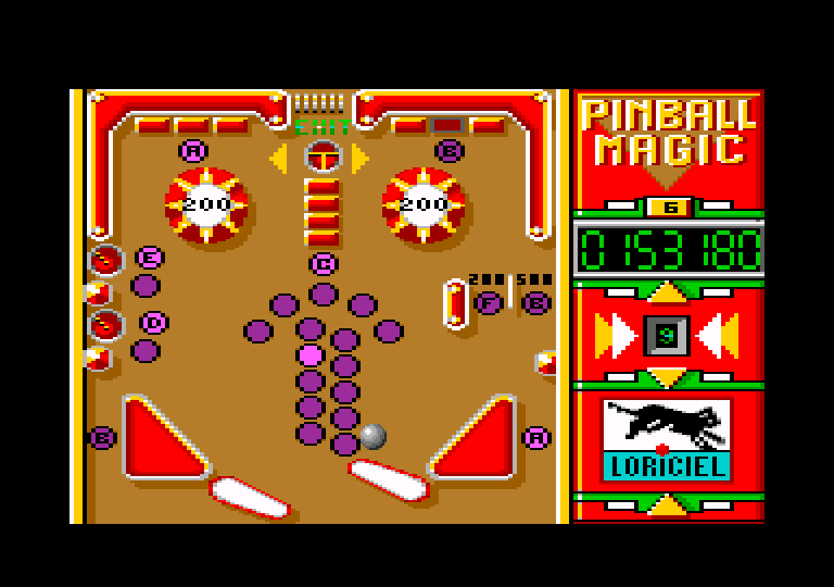 screenshot of the Amstrad CPC game Pinball Magic by GameBase CPC