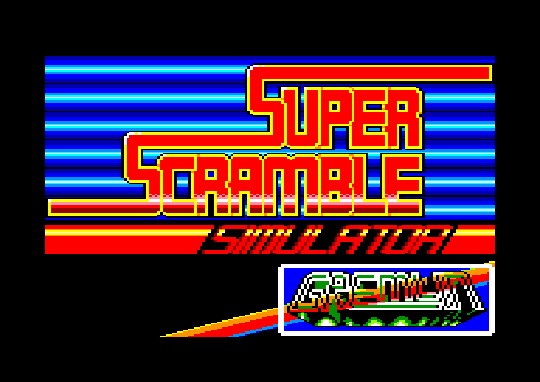 screenshot of the Amstrad CPC game Super scramble simulator by GameBase CPC