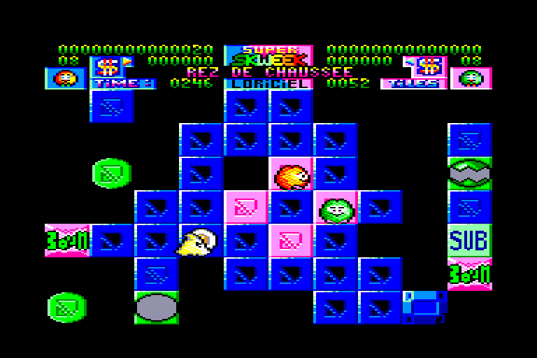 screenshot of the Amstrad CPC game Super Skweek by GameBase CPC